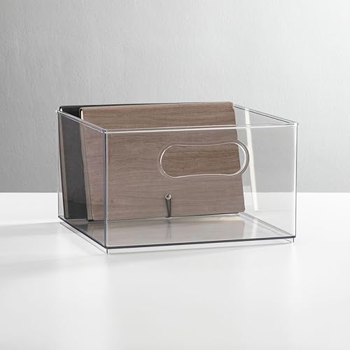 Miniatura 3 de mDesign Contenedor organizador apilable de plástico profundo, organización de oficina para archivador, armario, estantes y escritorio, capacidad