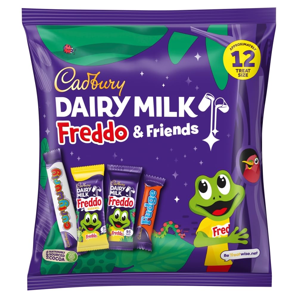 Cadbury Dairy Milk Freddo & Friends Treatsize Bars,191 g (Pack of 1) | Fun-Sized Chocolate Bars, For Halloween & Christmas, Family-Friendly Multipack, Individually Wrapped for Sharing