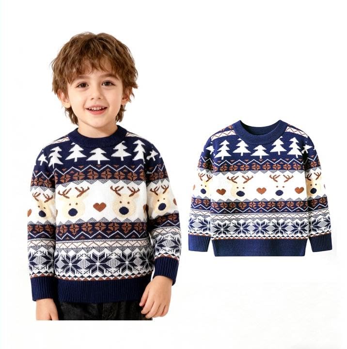 Generisch Christmas Sweater Family Couple Cotton Weihnachtspullover，...