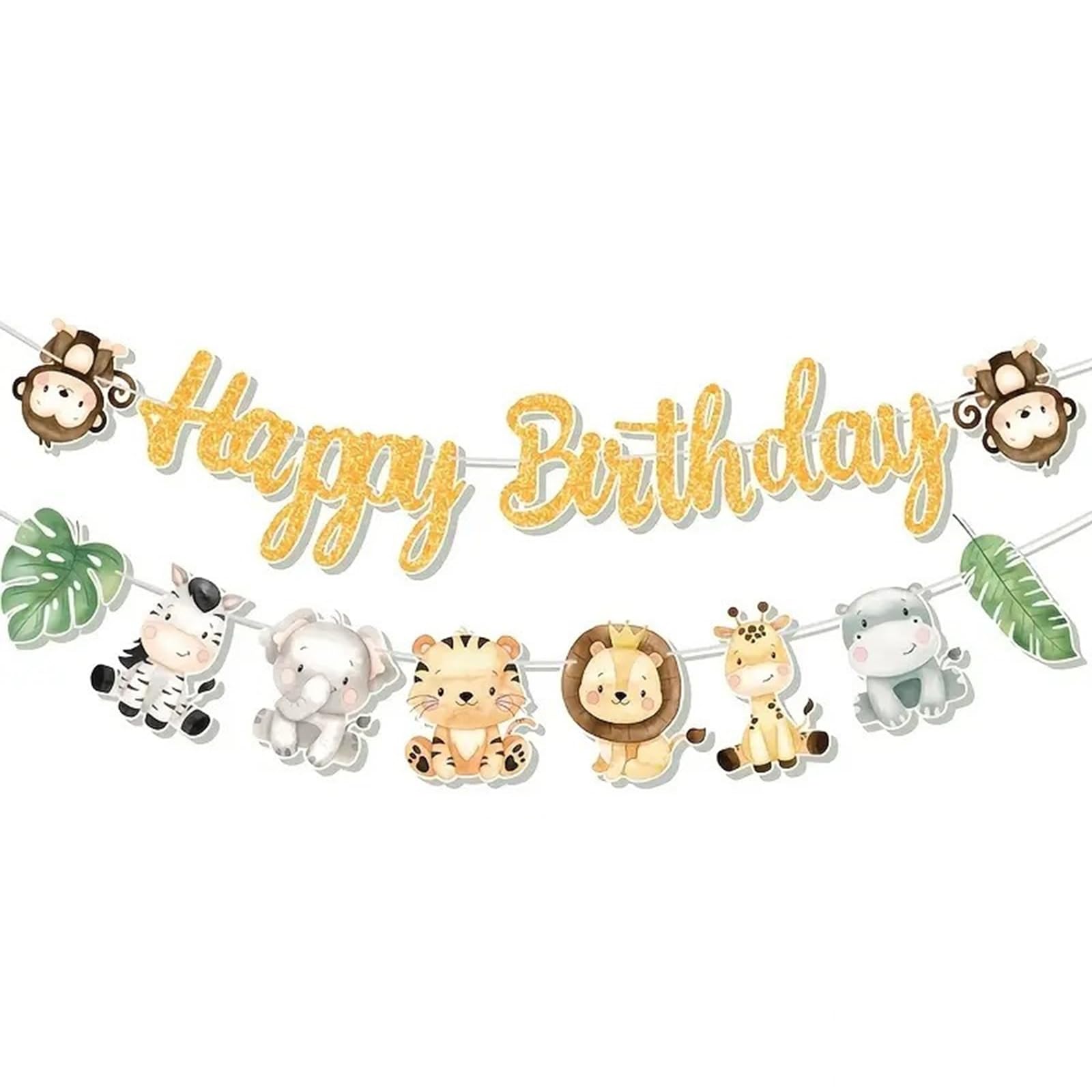Jungle Theme Party Decorations, Jungle Birthday Decorations, Safari JungleAnimal Banner for PartySupplies, Safari Party Decorations&Jungle Theme PartySupplies for Kids Birthday Parties
