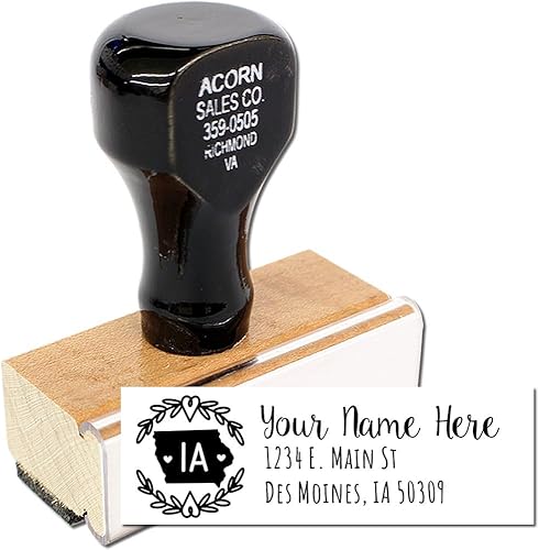 Miniatura 150 de State Love - Sello de dirección autoentintado para Texas, caja rosa, púrpura o negra, impresiones limpias y nítidas, diseño rectangular, tamaño 7/8