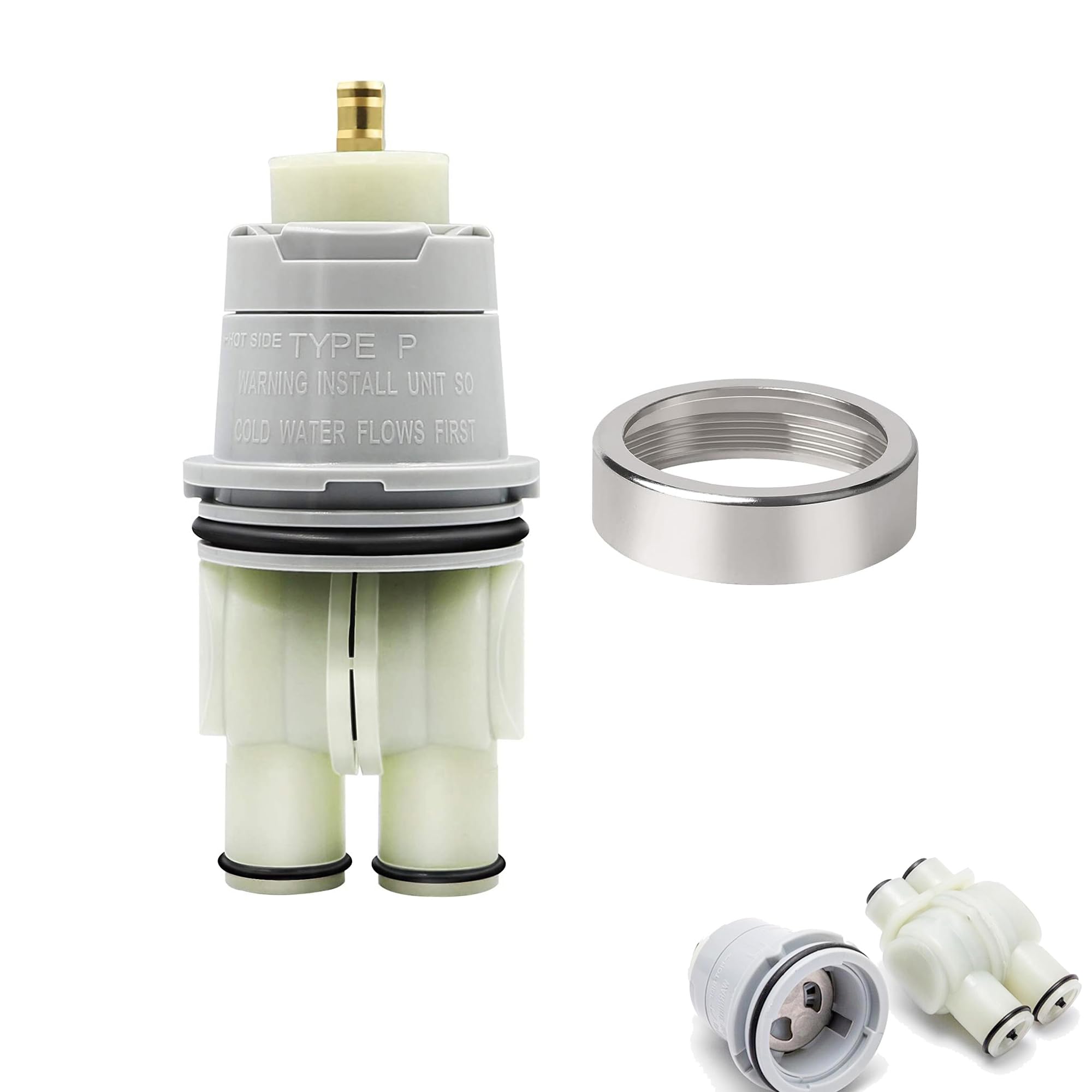 RP46074 Shower Cartridge Replacement for 1300/1400 Series Single Handle Bathtub Shower Faucet Replacement Parts Monitor Shower Tub Cartridge with RP22734 Bonnet Nut