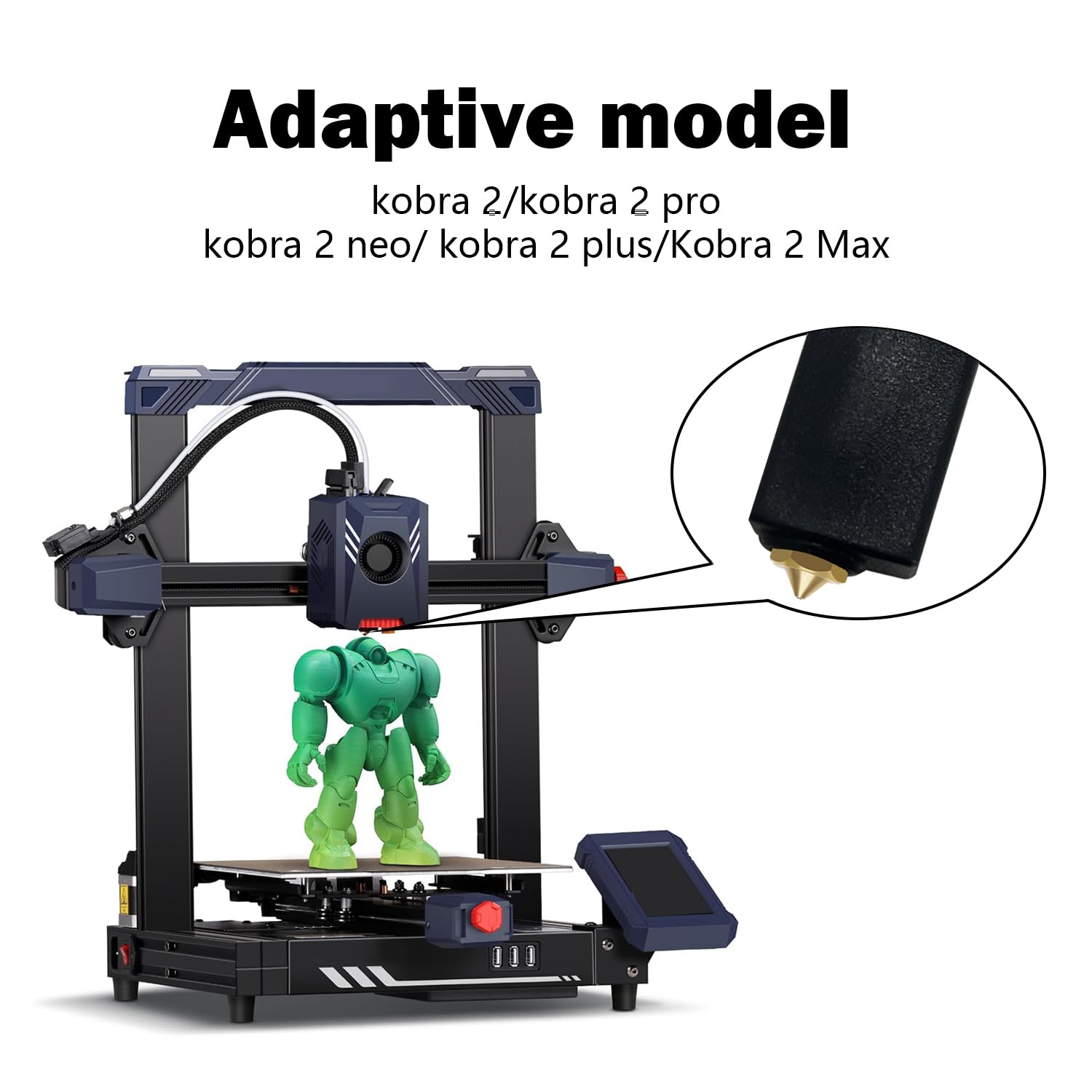 Hotend Di Ricambio Per Anycubic Kobra 2 E Plus/Max/Pro/Neo - Testina J-Head Completa Con Ugello 0,4mm E Calzino Silicone - 24V - 3