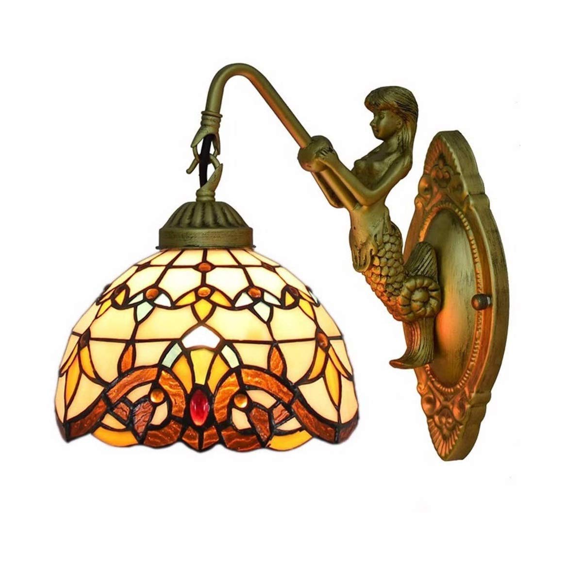 HYJAUSXB Wall Lamps Sconces Sconce Lamp Lighting Fixtures Vintage Light Style Baroque Glass Goddess Base for Bedroom Living Room Hallway-#2(#2)