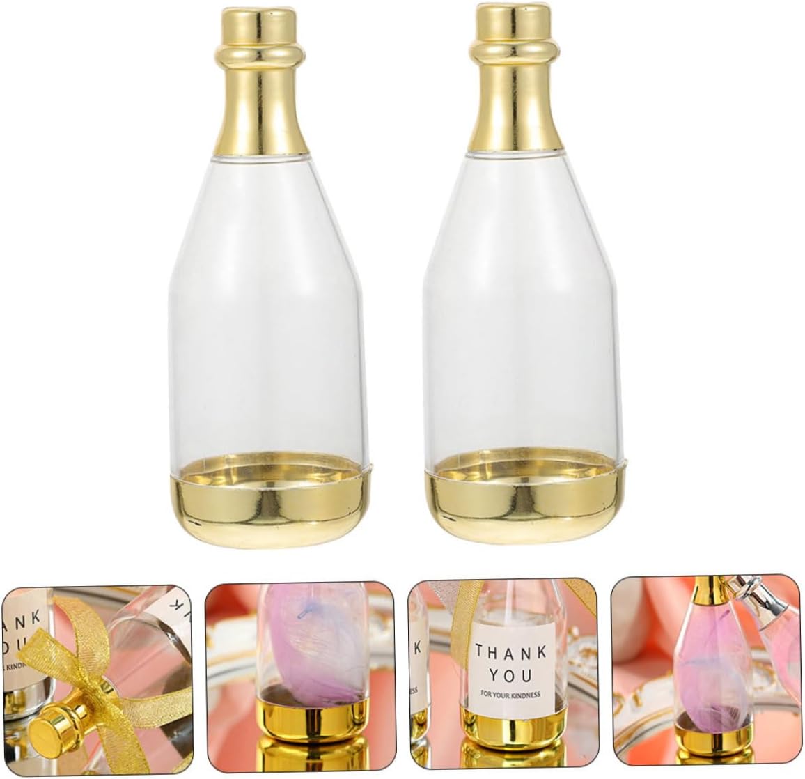 BESPORTBLE 20pcs Bottle Shaped Candy Boxes Large Gold Candy Containers Wedding Party Favors Sugar Cases Chocolate Storage for Birthdays and Celebrations