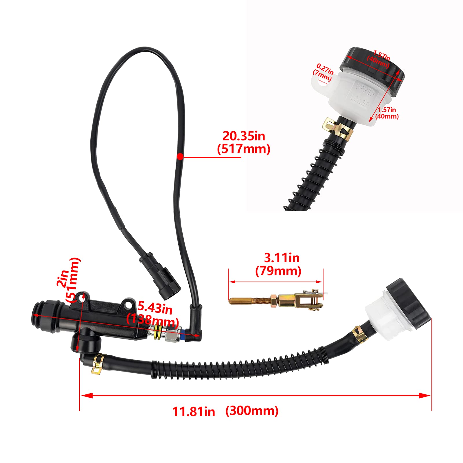 AHL Maître Cylindre Hydraulique Arrière de Moto Pompe de Frein Arrière de Maître-cylindre Compatible avec Benelli BJ300 BN302 ABS