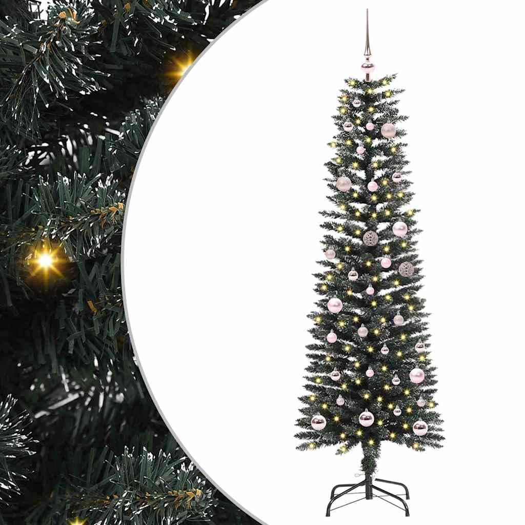 Sztuczna choinka, zielona, 150 cm, z 150 diodami LED o ciepłej białej barwie światła, czubkami PCW, składanym stojakiem i przyłączem USB, do użytku wewnątrz i na zewnątrz
