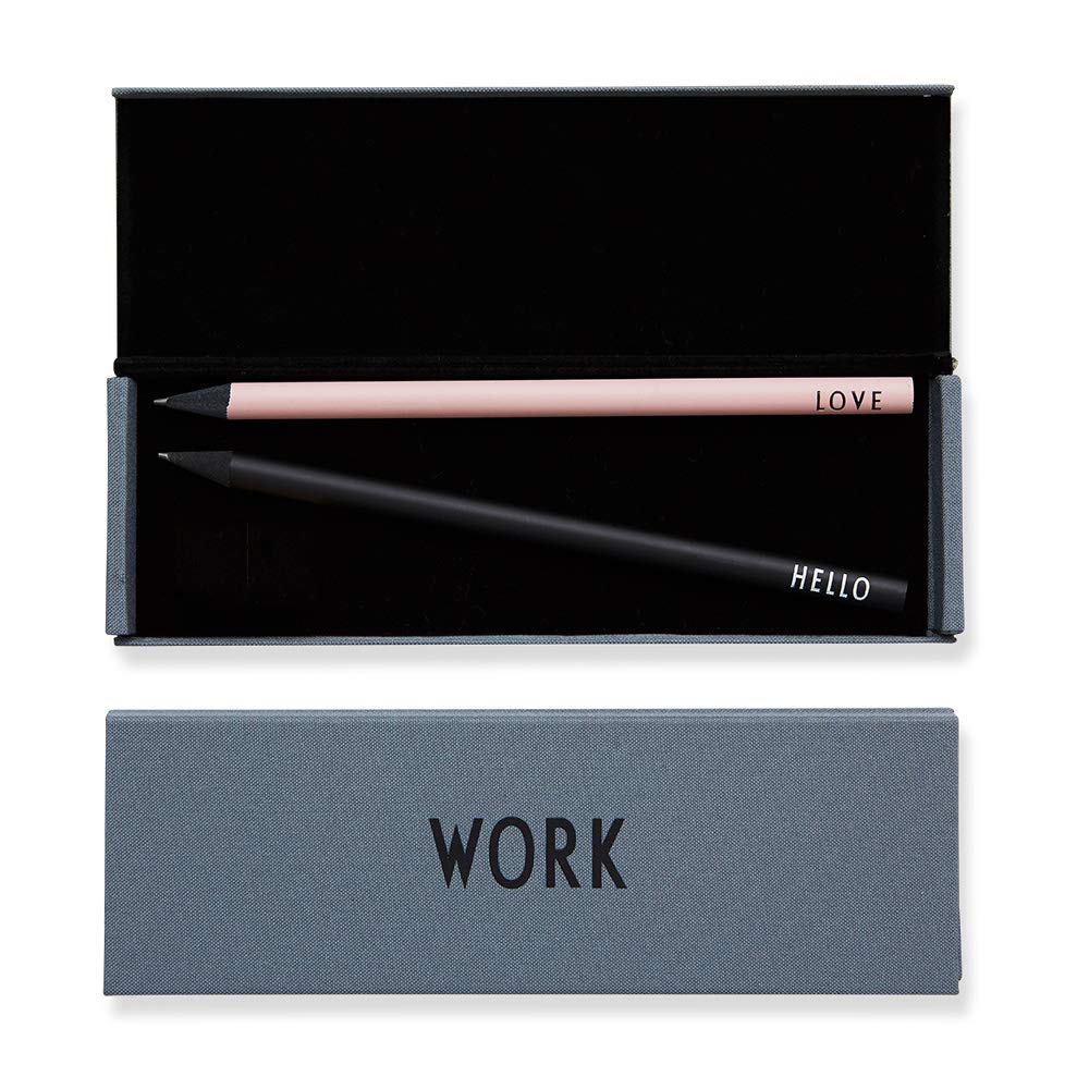 Design Letters Grey Hard Shell Work Pencil Case for Pen Pencil, Eraser, Ruler Ideal Stationary Storage Gift for Work and School