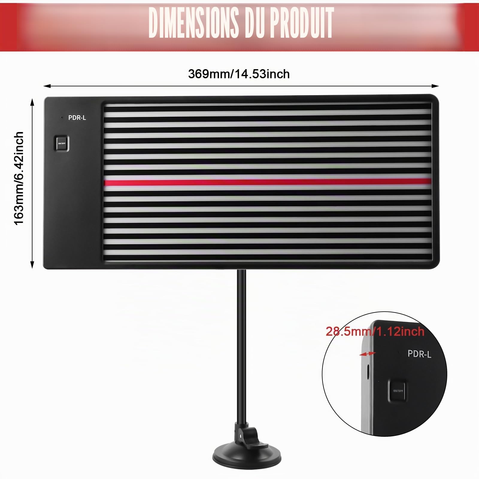 Lumière pour réparation de bosses sans peinture, outil de réparation de bosses LED, support réglable, USB et batterie, lampe de test de bande de carrosserie et panneau réflecteur LED Paintless Body