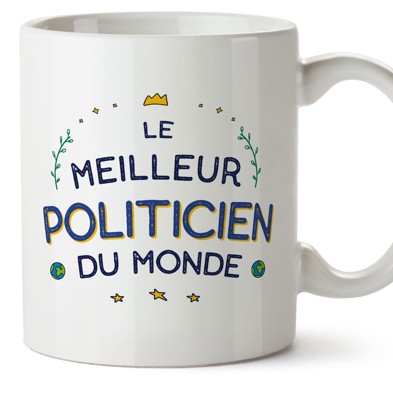 MUGFFINS Politician Man Mug - in French - Meilleur du Monde - Funny Gift for Colleagues - Ceramic 11oz Mug — image 1