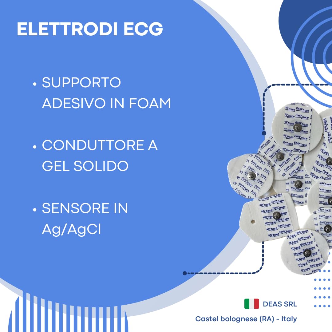 ELETTRODI PER ECG FOAM MONOUSO IN FOAM GEL SOLIDO - CONFEZIONE 500 PEZZI - Diematro Ø 43 mm