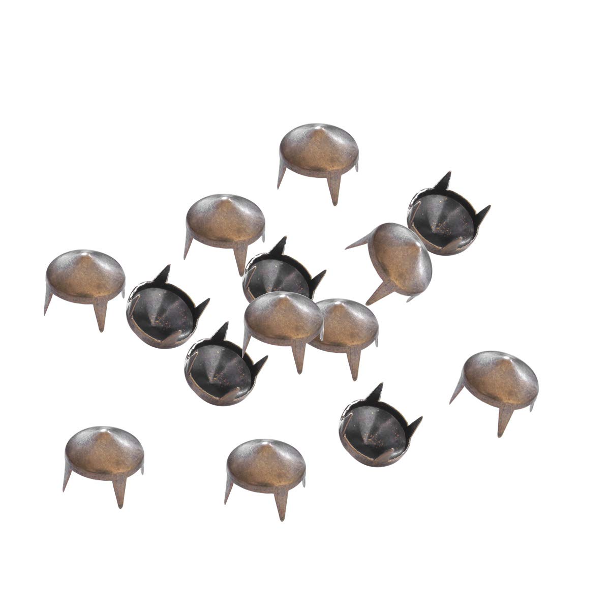 6.5 mm laiton Punk Cône Clous Rivets – Idéal pour sac, vêtements ou Cuir Crafts faible Cône par Mariage anglais, Métal, bronze, Pack of 50
