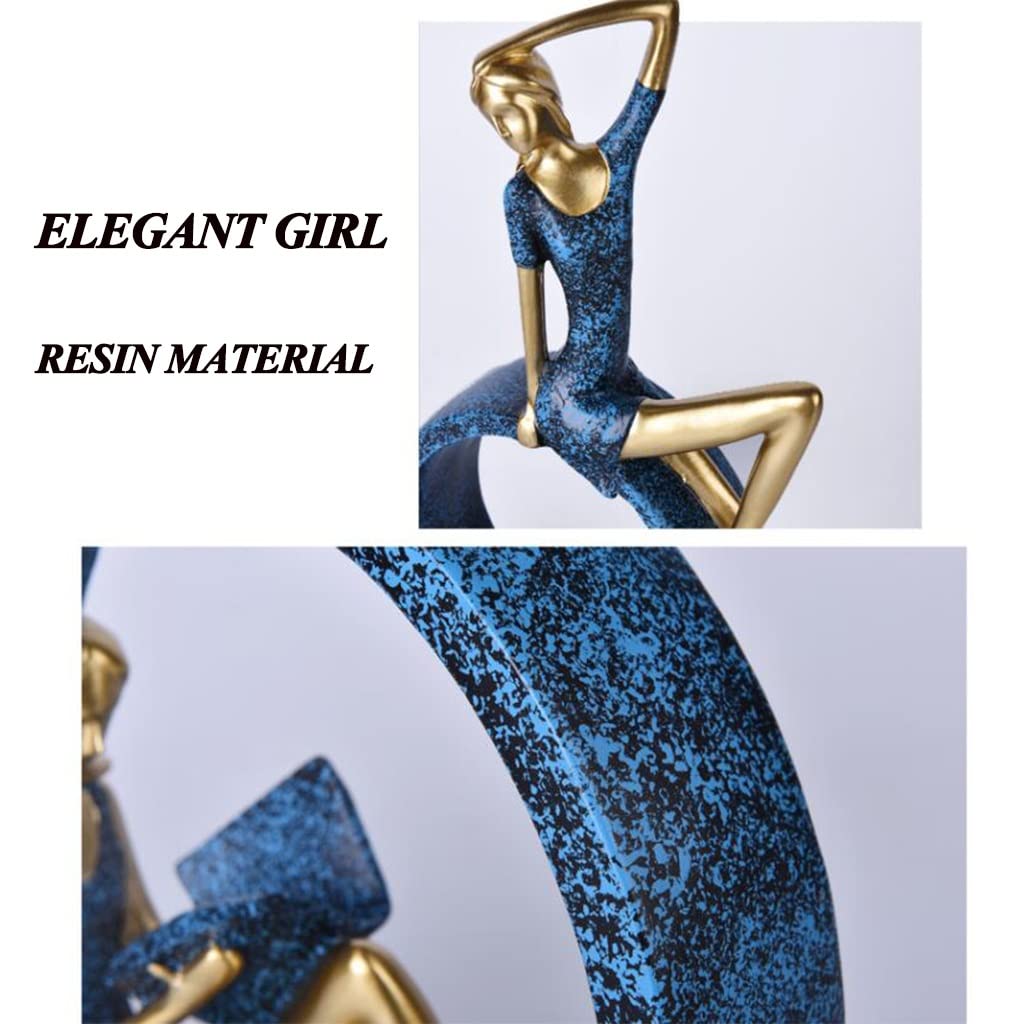 Scultura Ornamentale in Resina for Ragazza Che Legge Un Libro, Regali for i Lettori, Amanti dei Libri, Adolescenti, Tavolo, Ornamento for Soggiorno(Style2 a)
