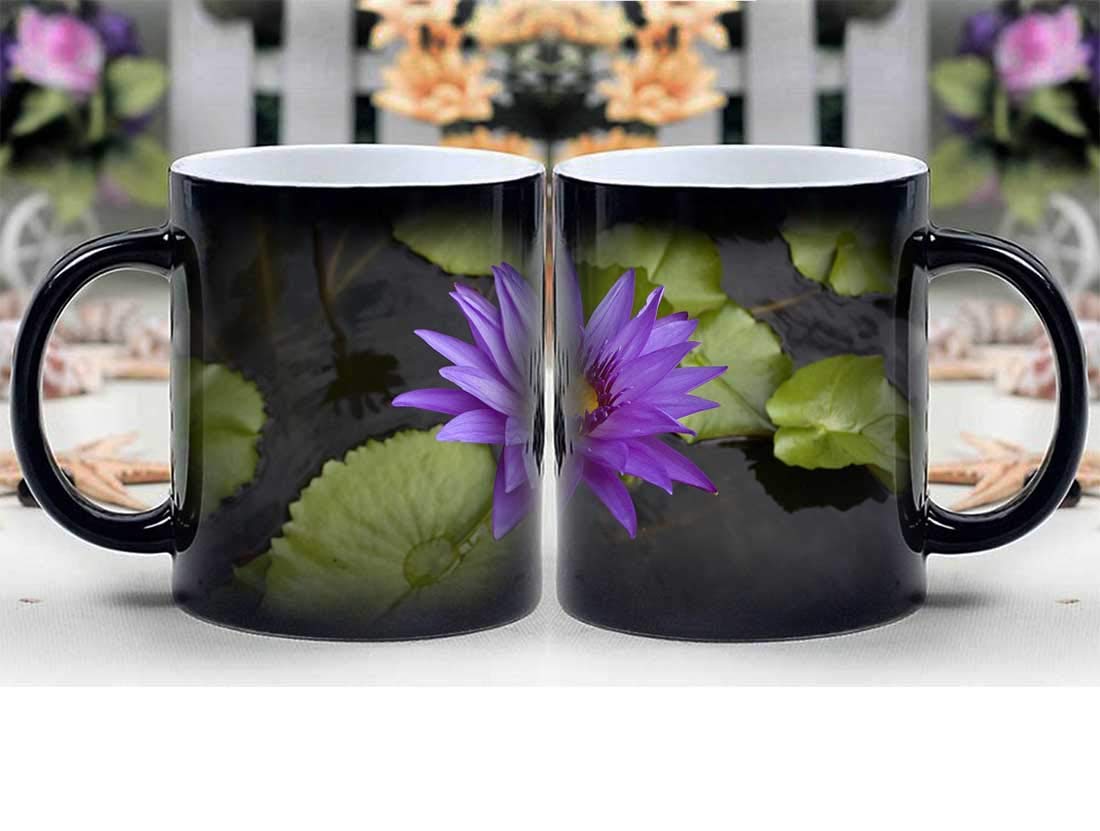 Personalized Gifts Heat Changing Magic Coffee Mug - Water Lily Thailand Flower Pond Plant Aquatic