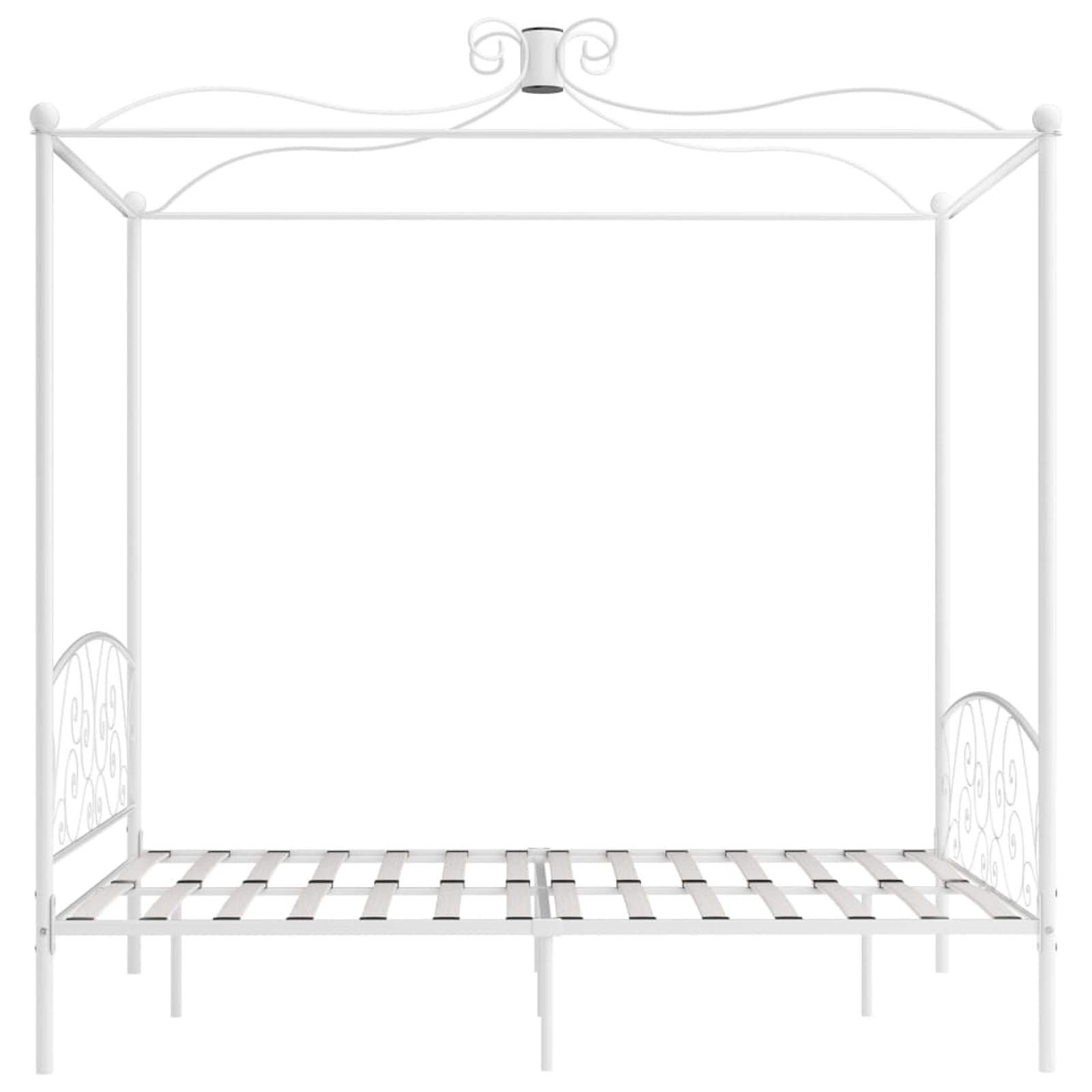 GuyAna Himmelbett-Gestell Weiß Metall 180 x 200 cm Himmelstange Klemmen Betthimmel Stange Himmelbett Gestell Moskitonetz Halterung Bett 284473