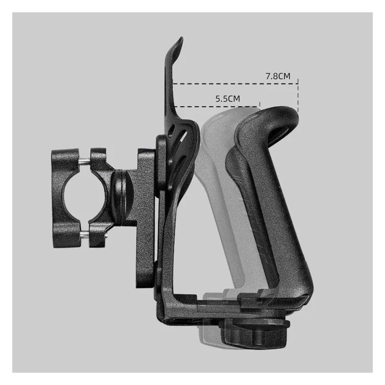 Portabottiglie regolabile per moto e moto, supporto universale per bevande da manubrio per moto, portabottiglie regolabile in nylon (stile retromarcia)