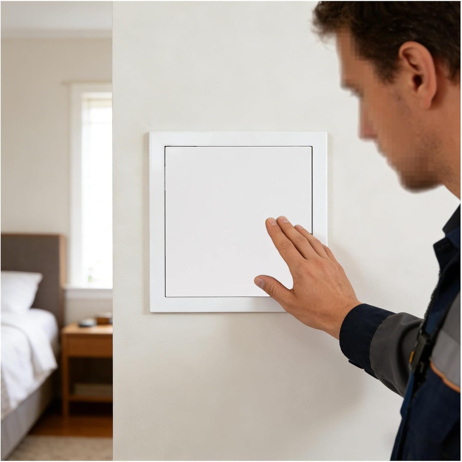 Push to Open Wall Access Door, Aluminum Alloy Access Panel for Future Maintenance, Easy to Install Attic Inspection Doors(Hole 35x50 cm(13.8x19.7 in))
