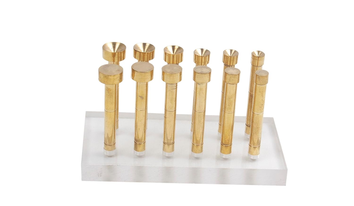 Brass DOP Sticks for Gemstone Faceting Projects, 12 Pieces