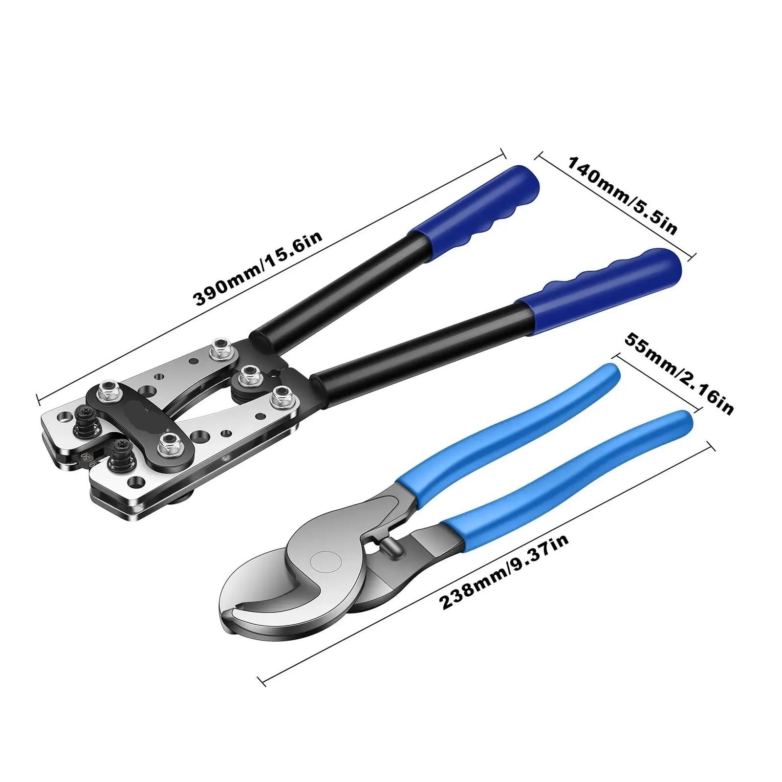 Alicates for engarzar hexagonales | Engarzadora de alta resistencia HX-50B, terminales de batería AWG10–1/0 de 6–50 mm²