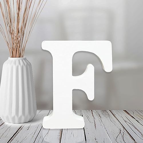 Miniatura 34 de AOCEAN Letras de madera blanca de 4 pulgadas sin terminar para decoración de pared, letras decorativas de pie en rodajas, decoración de tablero