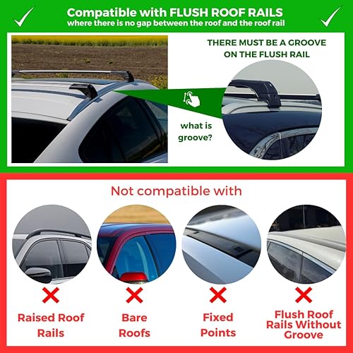 Miniatura 3 de ERKUL ERKUL Car Accessories - Barras transversales para techo compatibles con d Edge 2015-2023  Juego de barras transversales de aluminio con