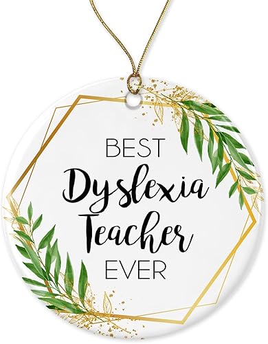 Adorno de Navidad para profesores de dislexia, regalo para profesores de dislexia, el mejor profesor de dislexia del mundo, el mejor profesor de