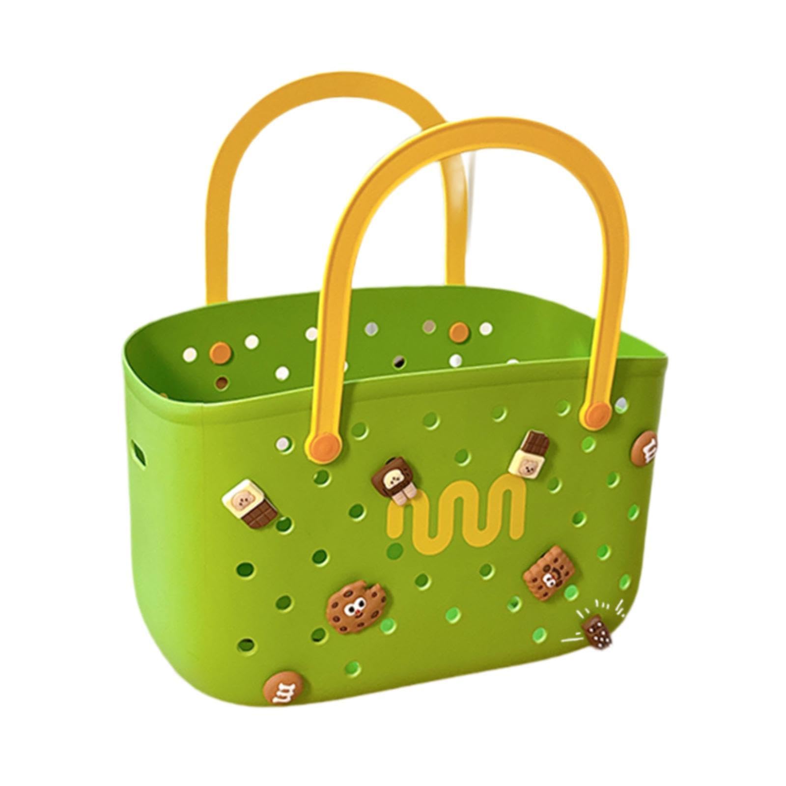 Sac de Plage, Portable, pour L'été, Sac de Tendance, Sac à Main, Panier de Plage Multifonctionnel, Vert