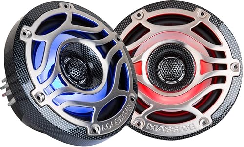 Miniatura 3 de Massive Audio T65S - Altavoces de grado marino de 6.5 pulgadas para barcos, UTVS, todoterreno, carritos de golf, motocicletas, runabounts con
