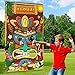 Luau Party Games Hawaiian Game Tiki Party Toss Games Banner with 3 Bean Bags Totem Decor for Kids Summer Tropical Carnival Party Supplies