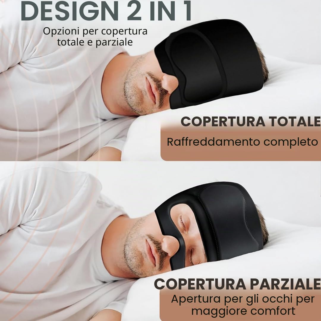 Cuffia Anti-Emicrania, Refrigerante e Riscaldante, Cappello Fascia con Gel per Testa e Occhi - Terapia Caldo/Freddo per Sollievo da Mal di Testa, Sinusite Cronica e Cervicale Ghiaccio gel