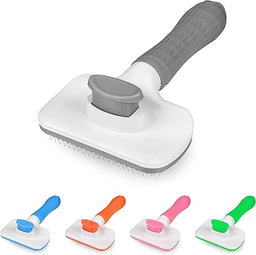 Miniatura 1 de KTHZI Cepillo para perros y gatos para aseo, cepillo de aseo de mascotas, cepillos de limpieza automática para gatos y perros con mango suave, ideal