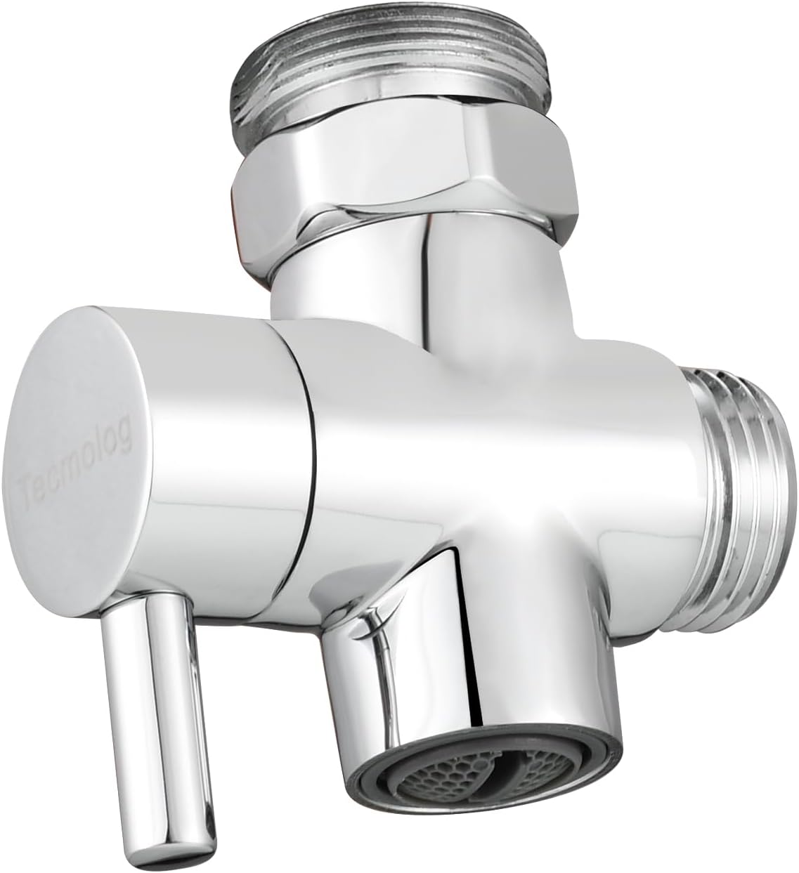 Tecmolog Brass Faucet Diverter Valve 3 Way Kitchen Faucet Splitter for Sink, Chrome, SBA021E