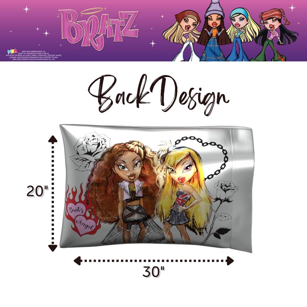 Franco Collectibles Bratz Beauty Silky Satin Standard Pillowcase Cover 20x30 for Hair and Skin (Official Licensed Product) - Image 2