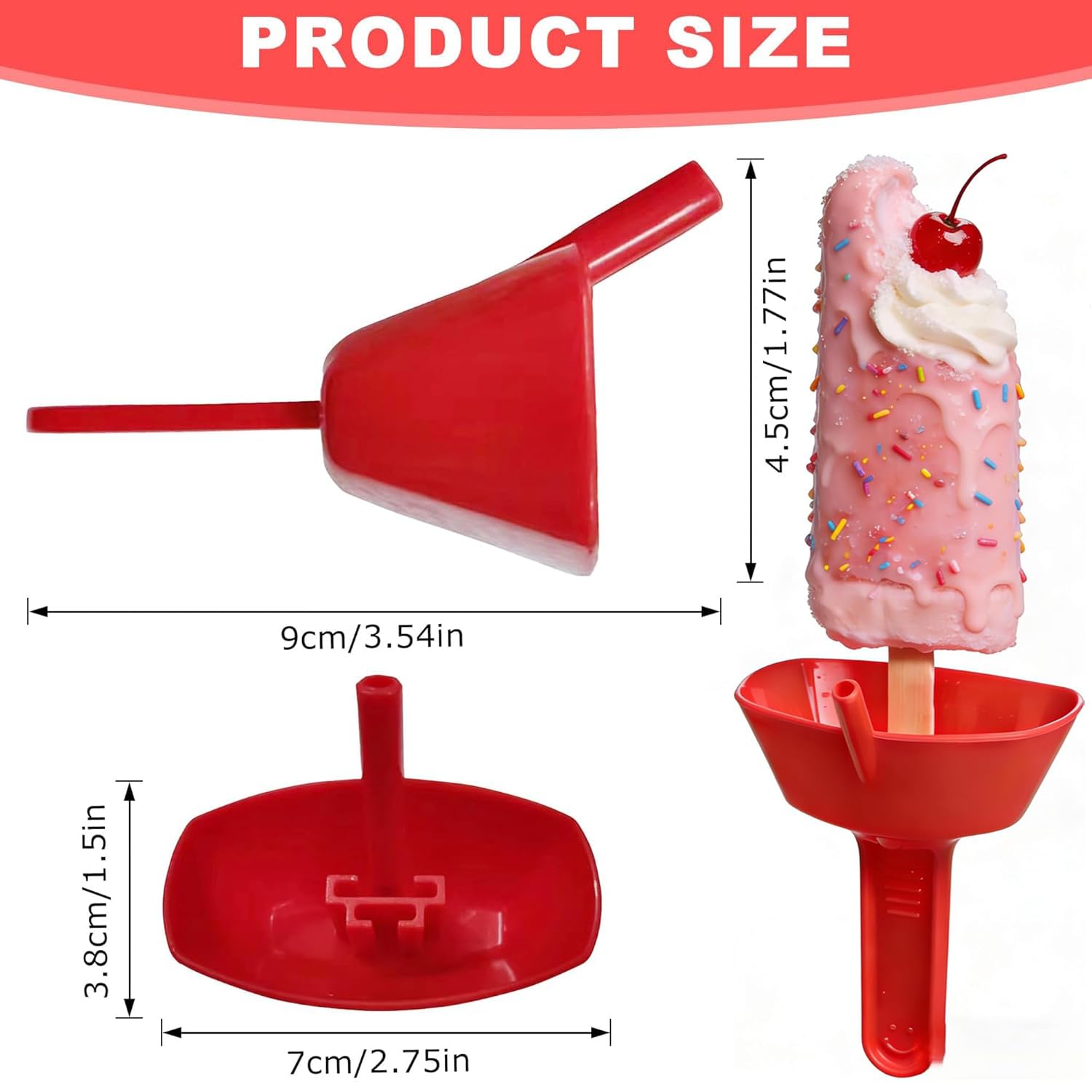 5 Piezas Soporte para Helado Antigoteo, Soporte Antigoteo para Paletas con Pajita, Reutilizable, Ideal para Helados, Paletas y Golosinas Congeladas, Perfecto para Fiesta de Verano