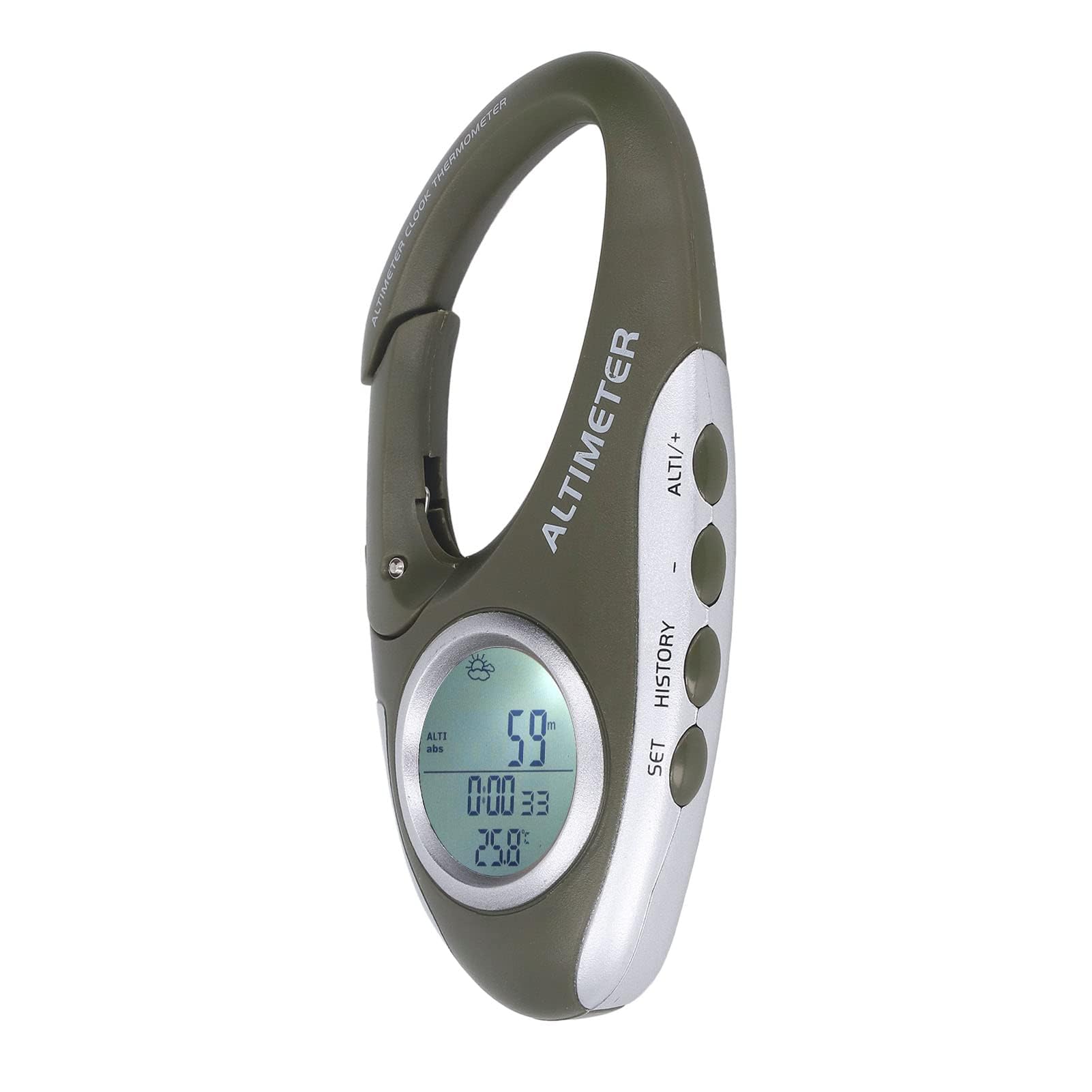 Baromètre Altimètre Numérique LCD avec Boussole et Thermomètre, ABS, pour Escalade Camping Sports de Plein Air, Pile CR2032