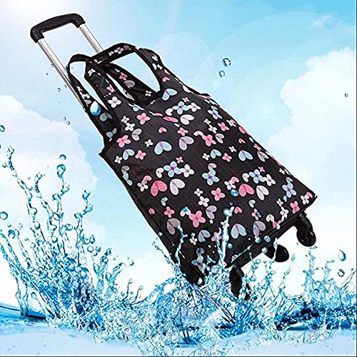 JHYFT Einkaufstrolley Multifunktions-Einkaufstrolley Zusammenklappbare Trolley-Taschen Abnehmbare Falttasche mit Rädern… – Bild 4