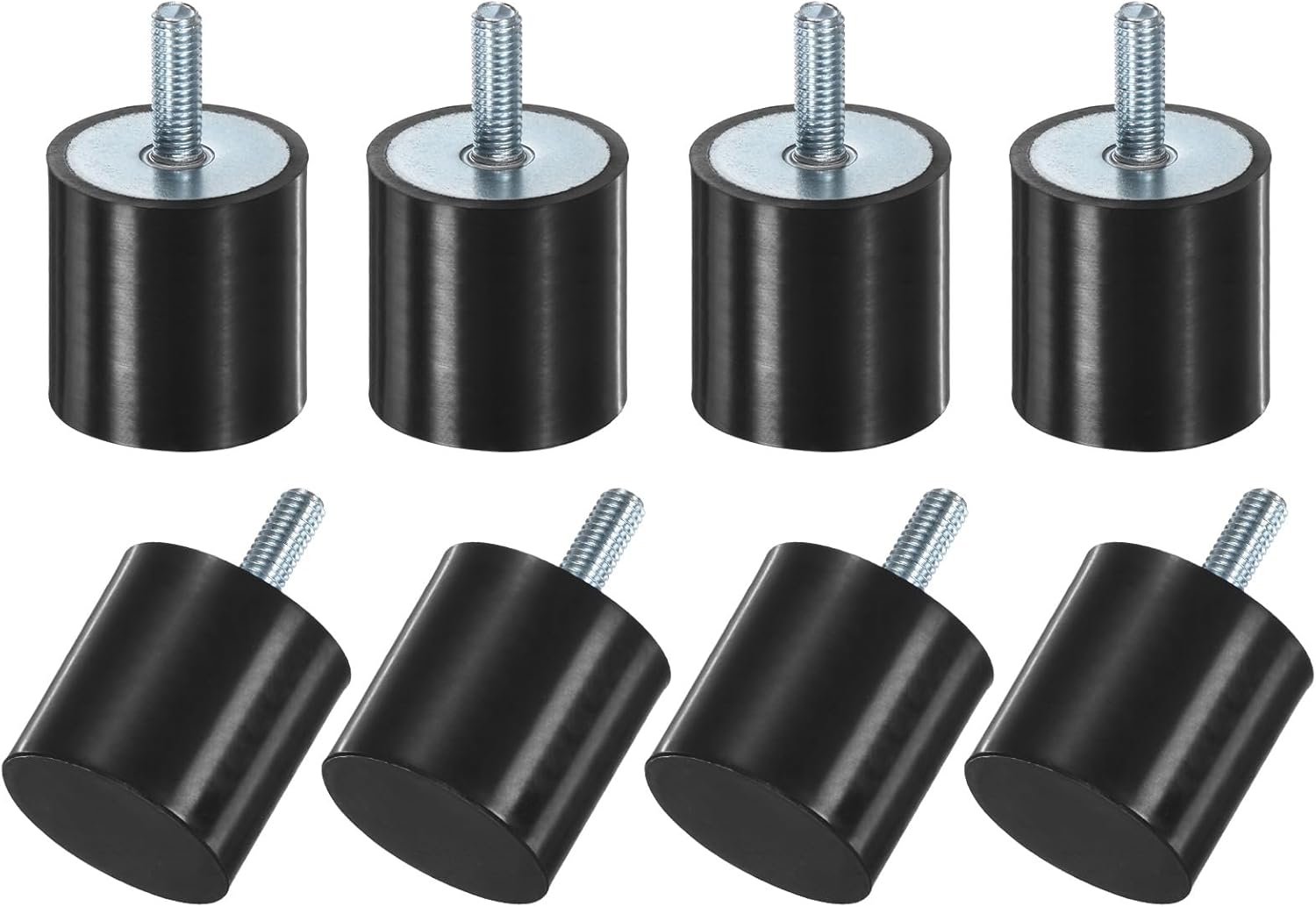 M METERXITY 8-Pack Rubber Mounts D40mmxH40mm Male Vibration Isolators Cylindrical Shock Absorber W M8 x 23mm Studs for Air Compressor/Car/Pump/Boat/Garage Motor/Bobbins Rubber Isolators