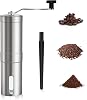 Manual Coffee Grinder, Built-in Adjustable Coarseness Selector, Stainless Steel Conical Burr Mill, Aluminum Alloy Chambers, for Aeropress, Drip Coffee, Espresso,Turkish Brew