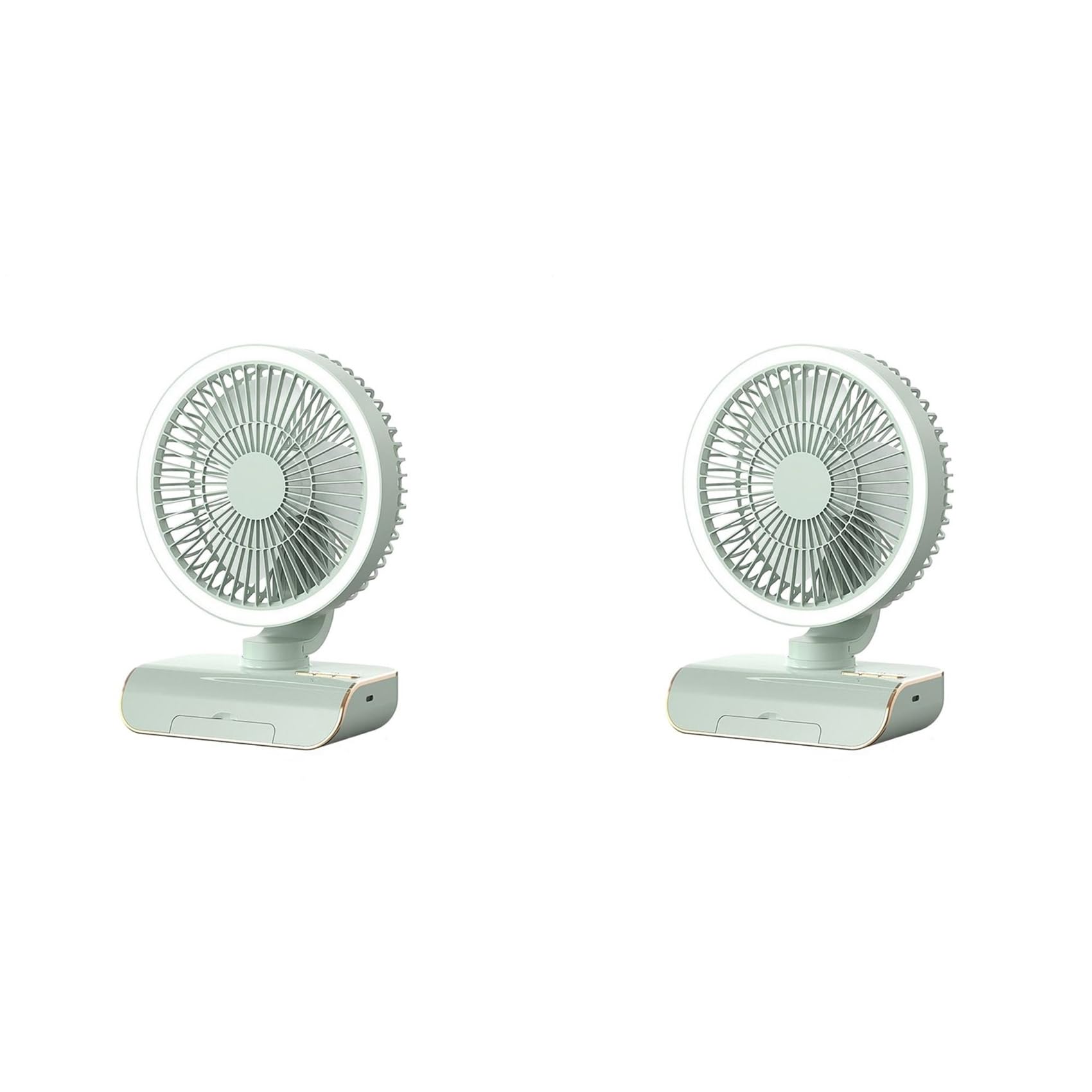 Hndhbfgrt 2X Oscillating Air Circulator Fan 5 Speeds Oscillating Personal Fan with Remote Control 4000mAh Rechargeable Air Green