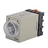 Hilitand 0-10 Seconds Time Delay Relay Knob Control Timer ON Time Relay with Base AC 110V
