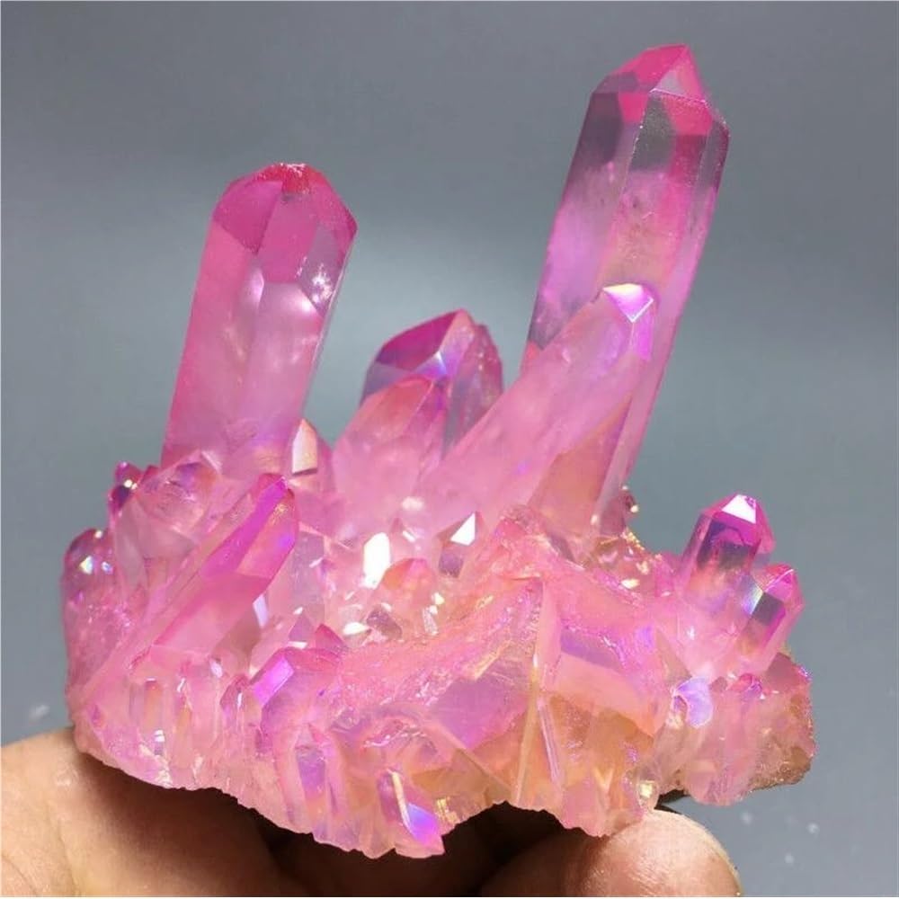 Stone Aura Quartz Crystal Bismuth Silicon Cluster Rainbow for Women