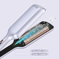 Vista 5 de Aima Beauty Twins - Ondulador de pelo de sirena de 1.260 in (1.25 pulgadas), rizador de cabello ondulado de playa, rizador de 2 barriles (morado)