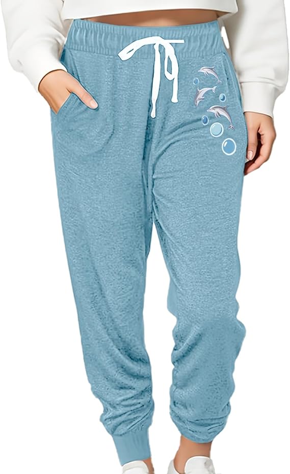 Women Baggy Sweatpants with Pockets Lounge Womens Pajama Pants Female Trouser