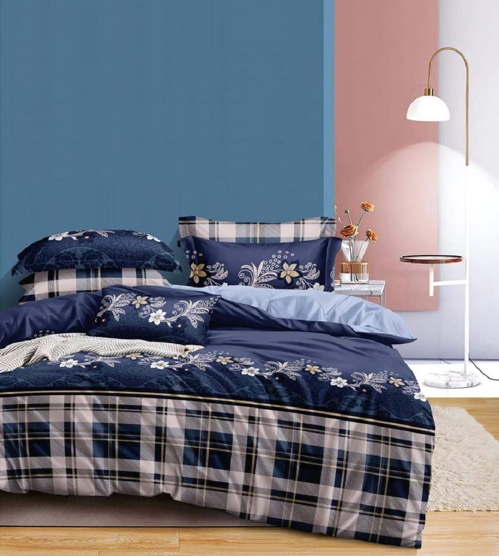 MORADO Glace Cotton Single Duvet Cover/Rajai Cover/Blanket Cover with Zipper (60x90 Inche, Navy Blue)-image-29