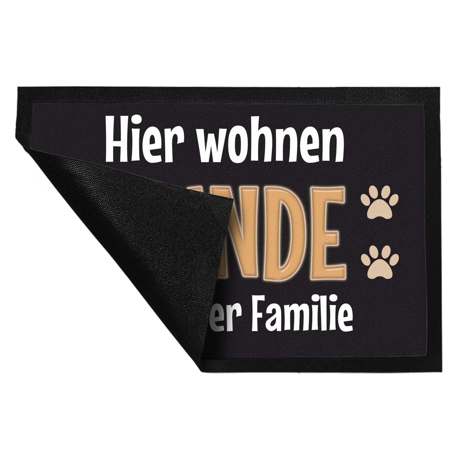 trendaffe - Fußmatte Hier wohnen Hunde mit ihrer Familie