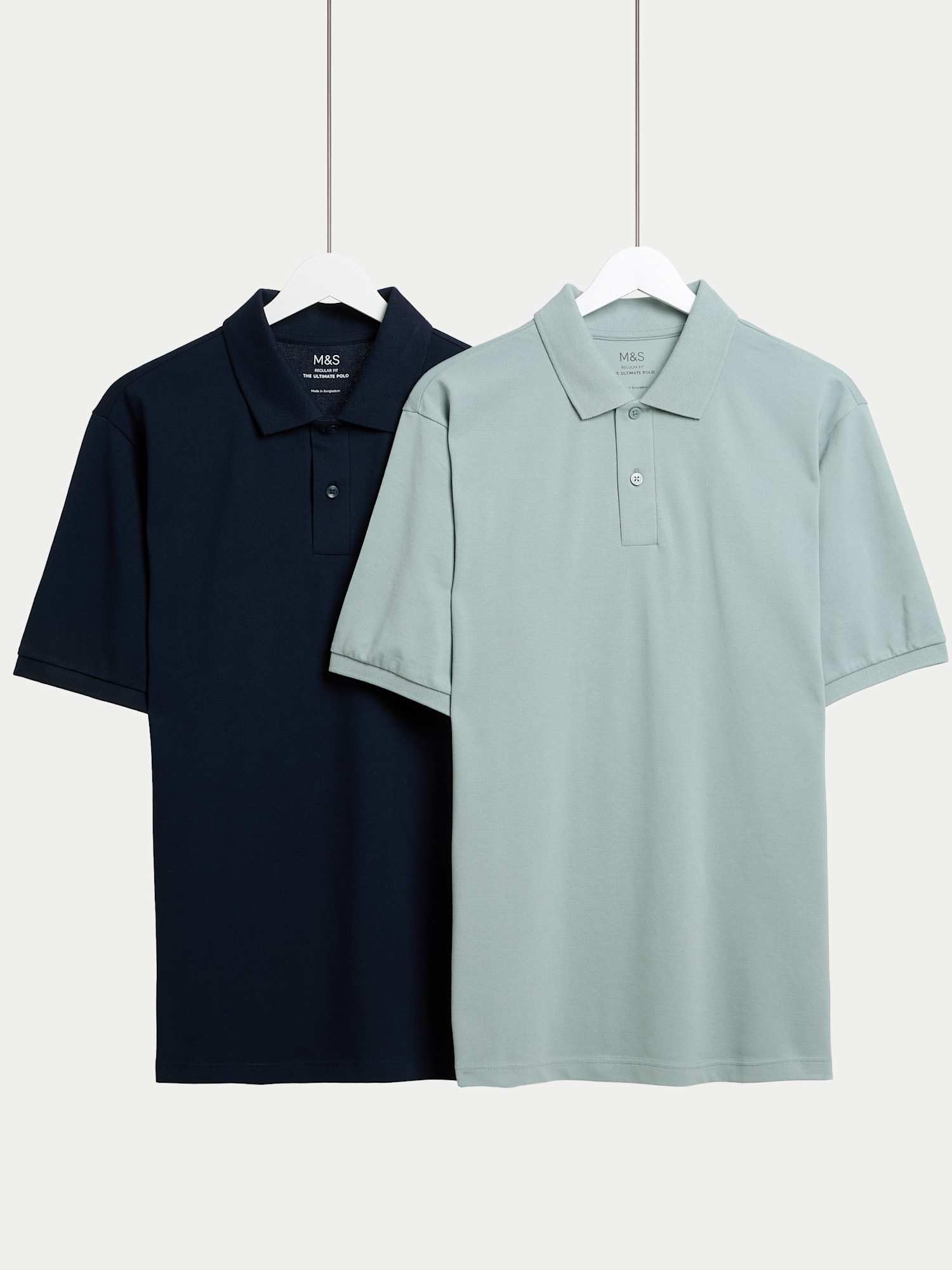 Marks & Spencer 2-Pack Uomo Polo Ultimate Ricche di Cotone – vestibilità Regolare – con Stretch