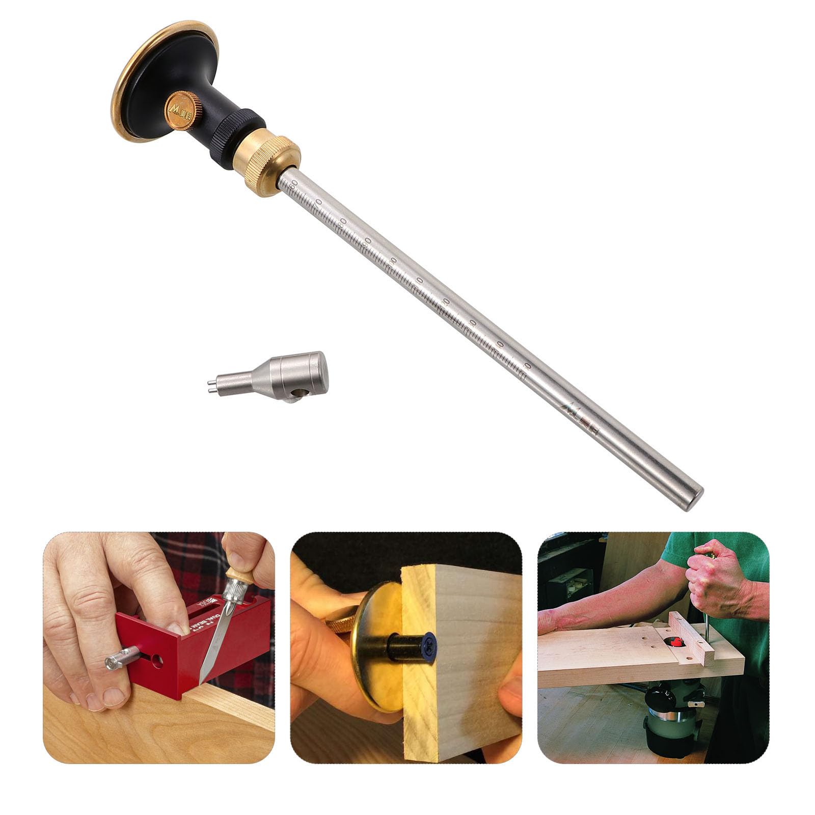 SHINEOFI Herramienta de Trazado de Acero Inoxidable y Aleación de Aluminio Calibrador de Mortaja para Marcas Precisas en Madera para Carpintería