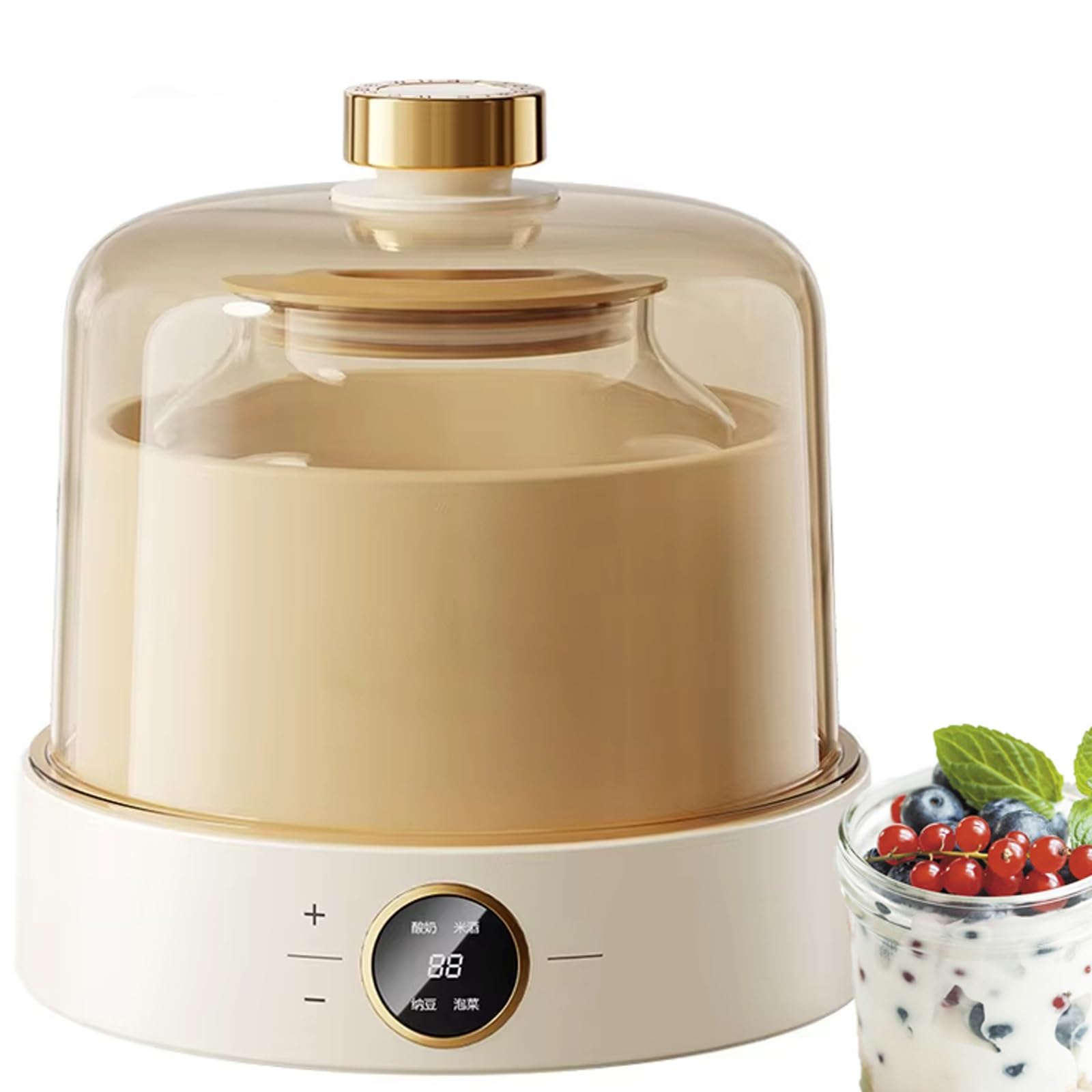 Mini Jogurt Maker, Cyfrowa Automatyczna Maszyna Do Jogurtu, 1L Maszyna Do Fermentacji Natto Z Timerem I Pokrywą, Stała Temperatura Ogrzewania, Domowe Narzędzia Do Jogurtu DIY Fermentator Wina Ryżowego