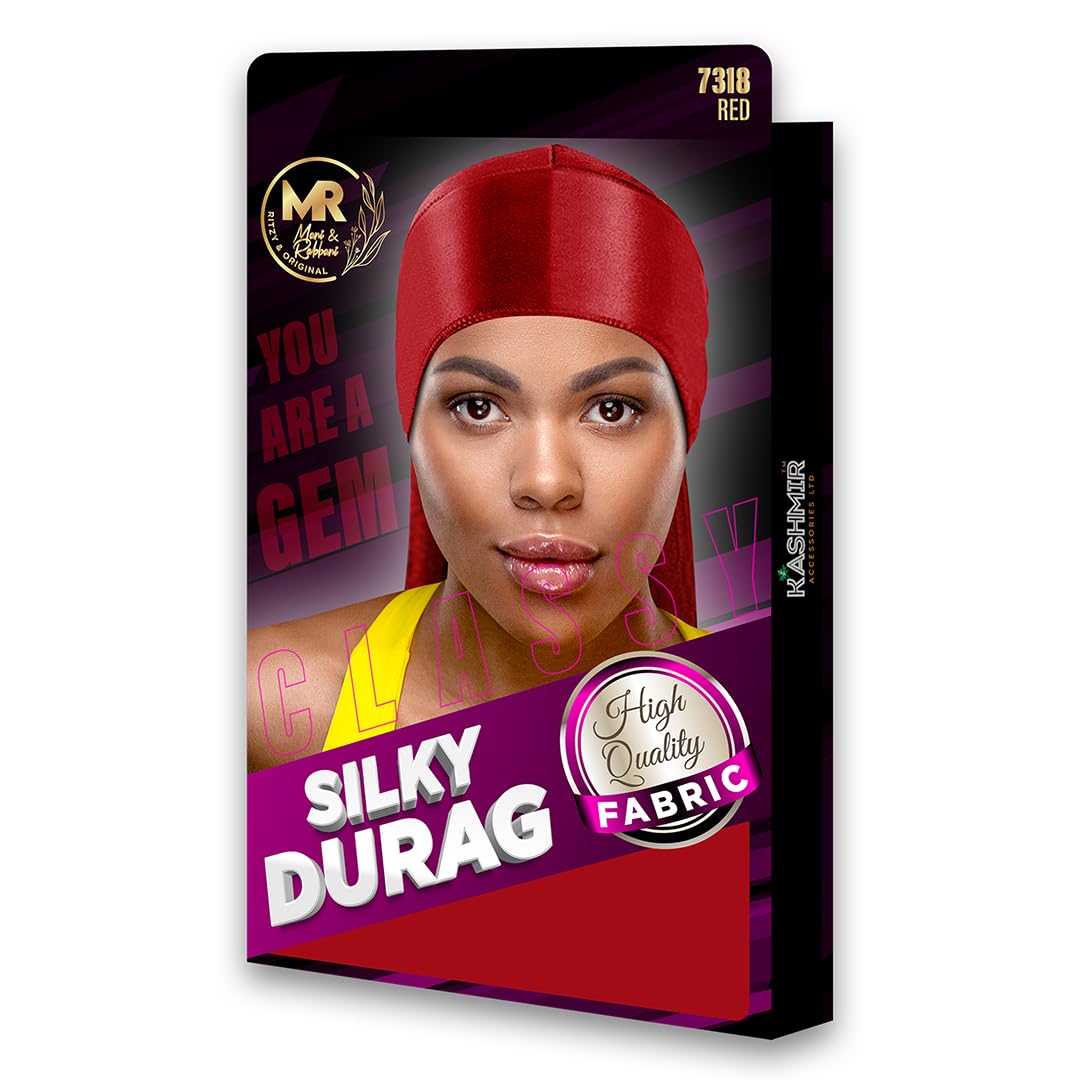 Kashmir Accessories Ltd Women's Black Classy Silky Durag Red - 7318