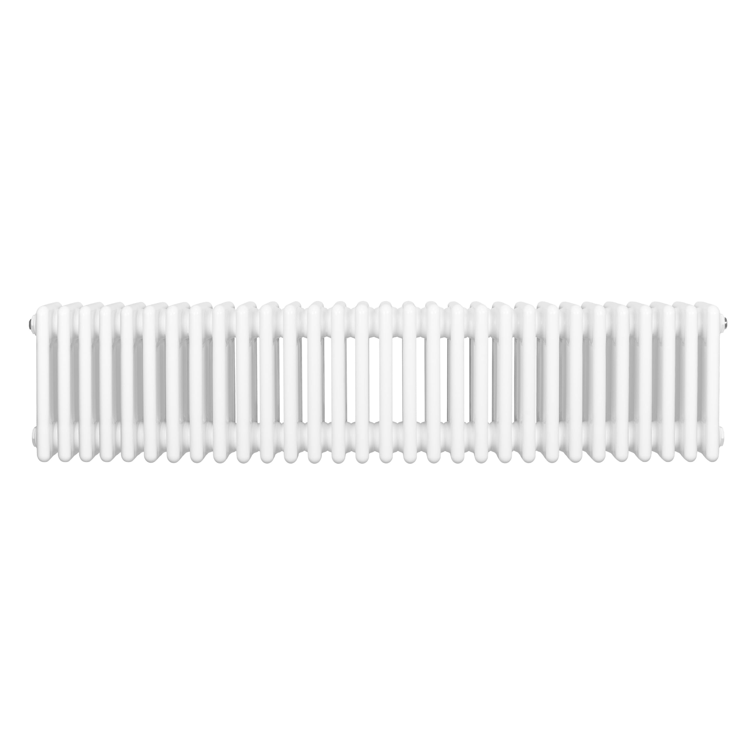 Radiador Tradicional Horizontal 4 Columnas - Blanco | 300mm x 1370mm | Acero 1.5mm 1519 W | Soportes, Kit, Cepillo | Garantía 15 Años | Calefacción Eficiente y Elegante